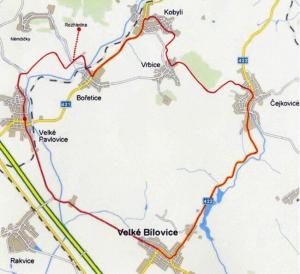MAPA CYKLISTICKÉHO VÝLETU - TRASA č. II